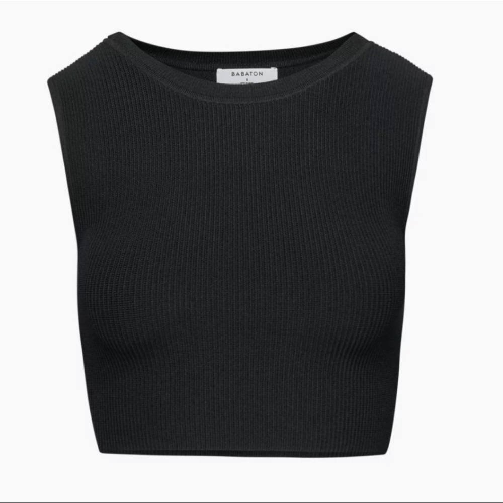 Aritzia Babaton Sculpt Knit Black tank top size XS
